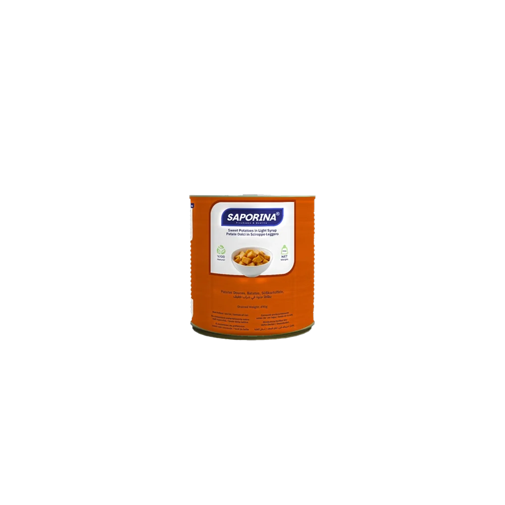 Saporina canned cut sweet potatoes in light syrup &mdash; No. 2&frac12; can