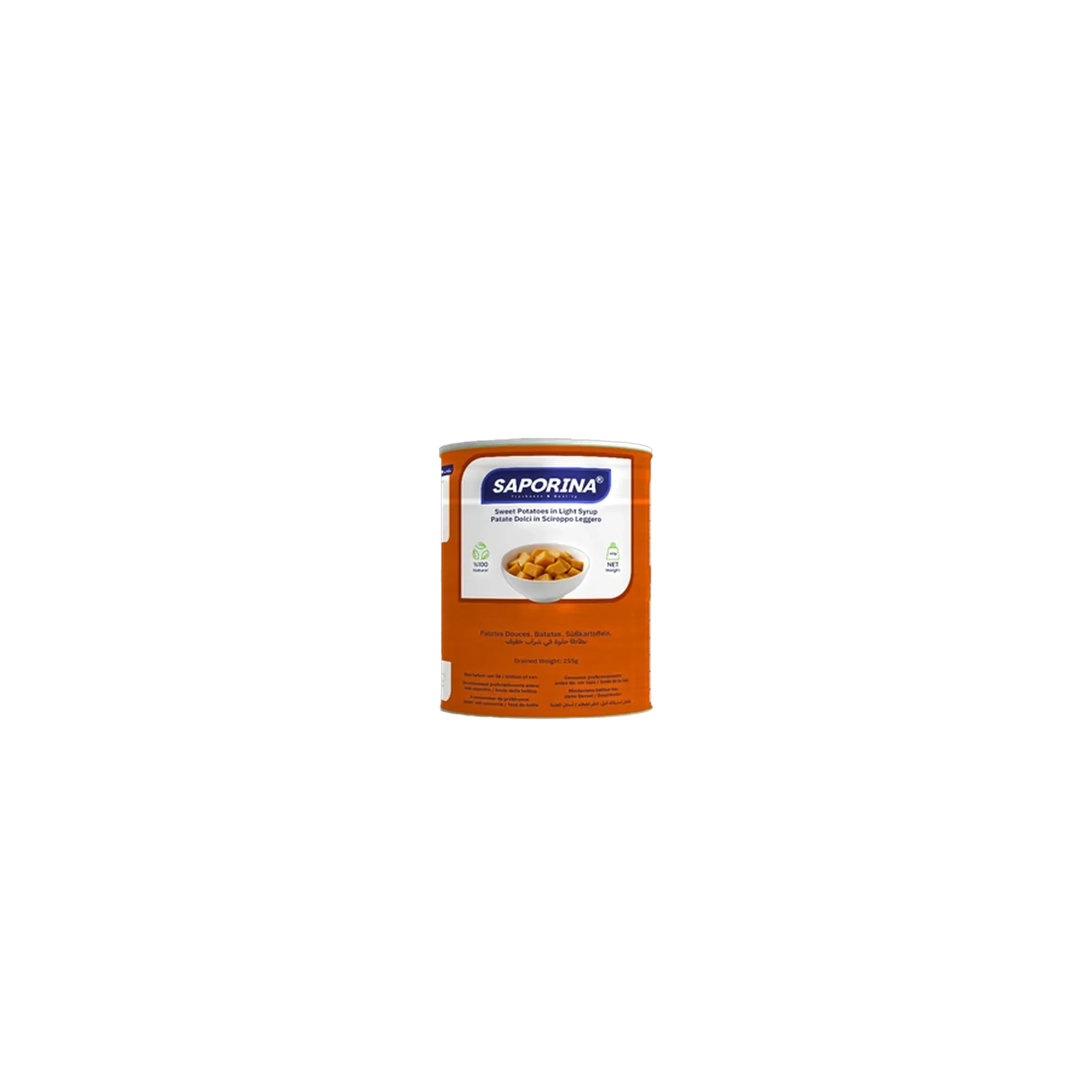 Saporina canned cut sweet potatoes in light syrup &mdash; No. 300 can