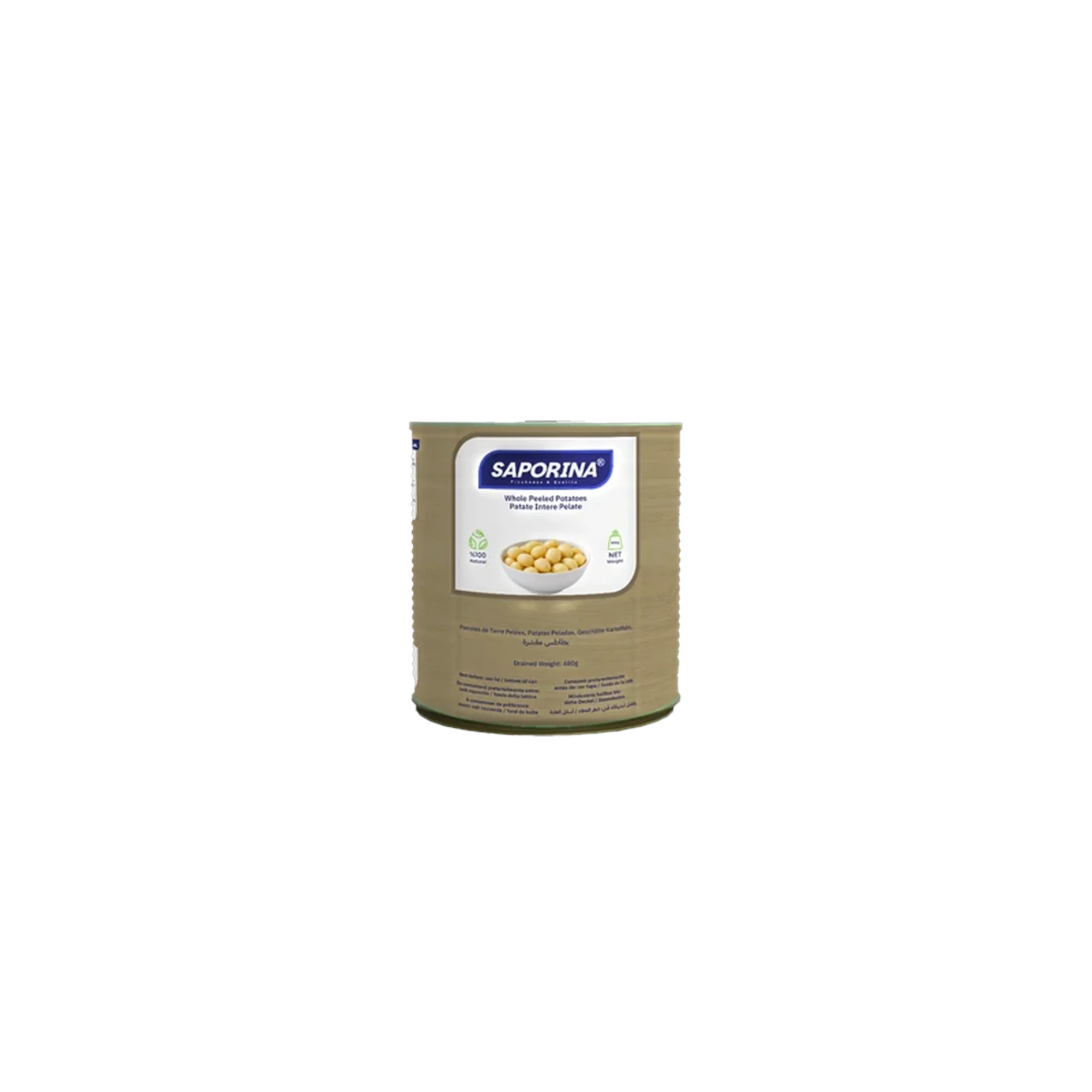 Saporina canned whole peeled potatoes in brine &mdash; 1 Kg can